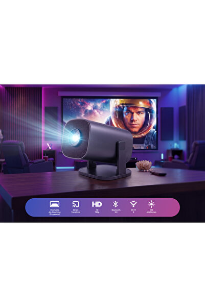Alpsmart AS-586 Android Projeksiyon Cihazı 180 ANSI Lümen HD 720P WiFi 6 Bluetooth 5.0 Otomatik Keystone