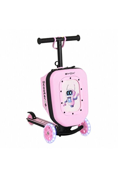byox Многофункционална тротинетка 2 в 1 за деца ScooterBox Pink с вградена ча...