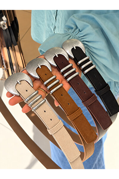Fiori 4-Pack Women's Vintage Tin Buckle Suede Look Belt Buckle Bridge Women's...