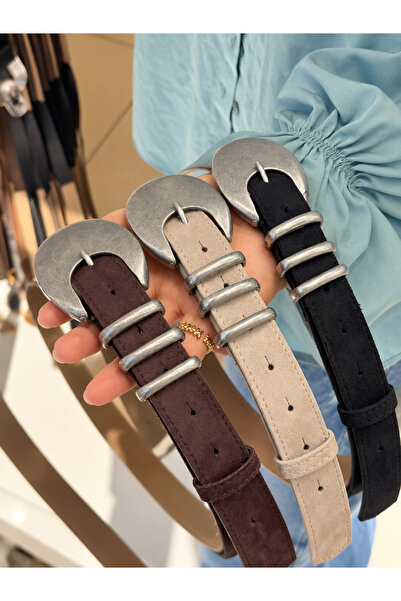 Fiori 4-Pack Women's Vintage Tin Buckle Suede Look Buckle Bridge Women's Belt...