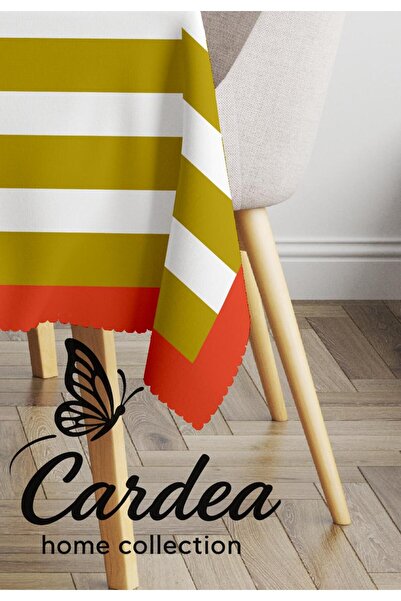 Cardea Home Collection مفرش طاولة مطبوع رقميًا بإنتاج خاص مع إطار برتقالي ونم...