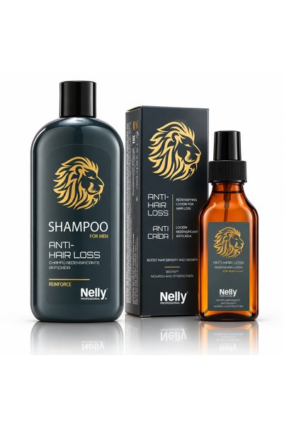 Nelly Professional Set pentru îngrijirea părului bărbați, Anti Hair Loss, șam...