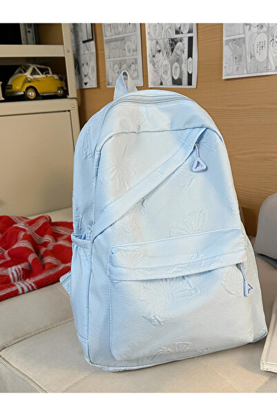 Take Two By Styli Blue Embossed Backpack