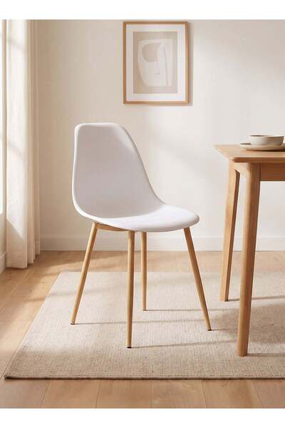 Taimi Modern Dining Chair with Ergonomic Plastic Seat & Metal Legs Suitable f...