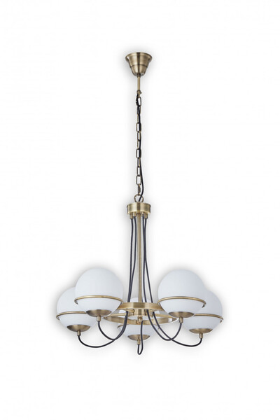 Klausen Chandelier Serinity KL105010, 5xE14, white+black+gold, IP20,