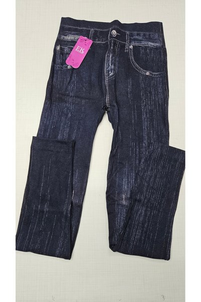 FK F.k. Leggings Kadın Lacivert Kot Görünümlü Likrali Tayt