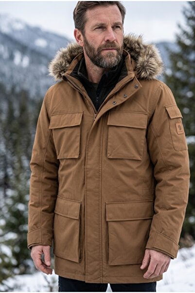 Jack Wolfskin Glacier Canyon Parka Erkek Outdoor Montu Kahverengi