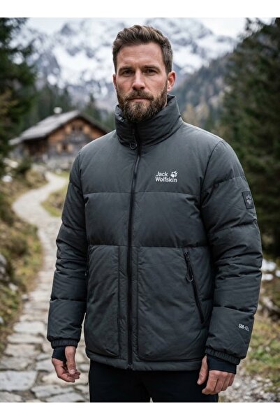 Jack Wolfskin Dellbrueck Jkt Unisex Outdoor Montu (500 Dolgu Kaz Tüyü) Siyah