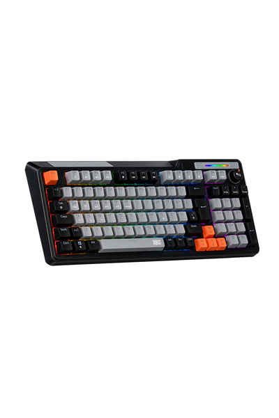 DRAGOS ColorPulse Siyah Gri Red Switch Hotswap Şarjlı USB Wireless Bluetooth Full RGB Oyuncu Mekanik Klavyesi