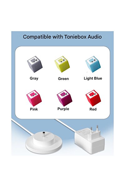 Toniebox Stație de încărcare cu adaptor de perete de 220V, cablu de 1,8m, încărcare rapidă și protecție la supraîncălzire.