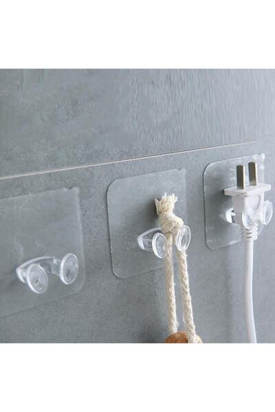 FOBHOME Pratik Güçlü Askı-fiş Askısı-banyo-mutfak Pratik Askı,duvar Yapışkanlı Güçlü Şeffaf Askı 6 Adet