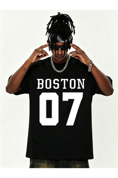 Take Two By Styli Black Boston 07 Graphic Short Sleeves T-Shirt