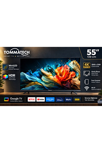 TommaTech 55'' 139 Ekran 4K HD Televizyon