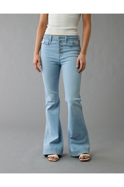 AMERICAN EAGLE بنطلون جينز AE Next Level Super High-Wisted Flare