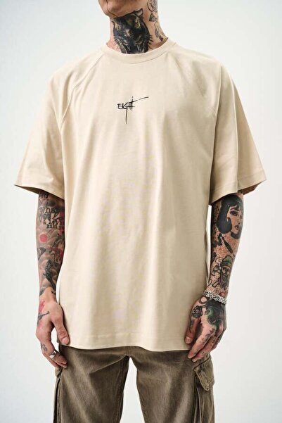 Respire Tricou Oversize Bărbați Din Bumbac, Cu Imprimeu Grafic Gotic Eight Pe...