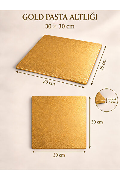 LİNORA Square Cake Base 30X30 cm – 5 mm Thick, Cake Base