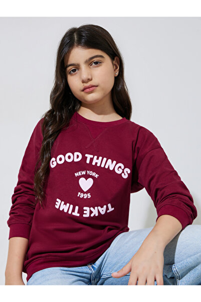 Styli Teen Girls Text Graphic Print Cotton Sweatshirt