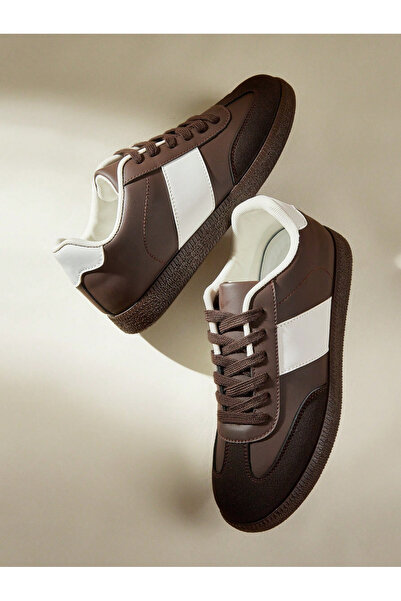 Take Two By Styli Womens Brown Textile Casual Sneakers