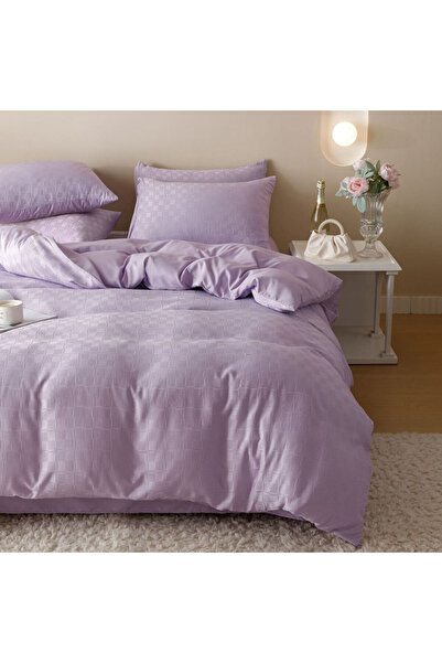 JOJO HOME Lenjerie de pat, tesatura tip jacquard finetat, pat 2 persoane, 6 p...