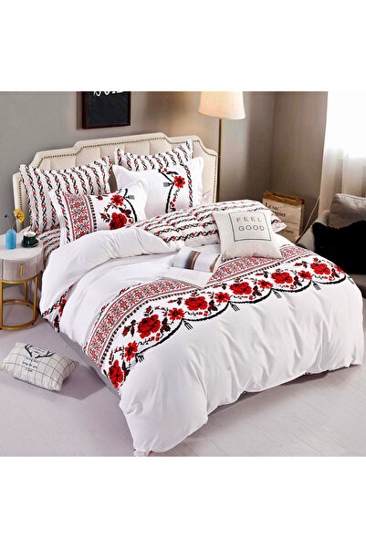 JOJO HOME Lenjerie de pat cu 2 fete, tesatura tip finet, pat 1 persoana, 4 pi...