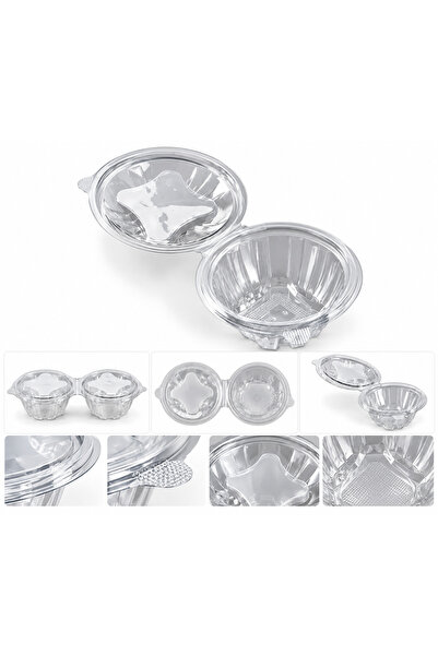 750 cc Yuvarlak Şeffaf Salata Kabı/avrupa Standardı- 100 Adet