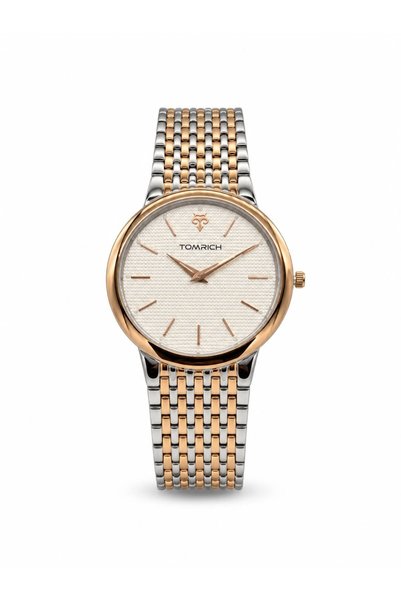 TOMRICH ELAN TRS6019 Men's Analog Quartz Watch, Two-Tone Silver Rose Gold Sta...