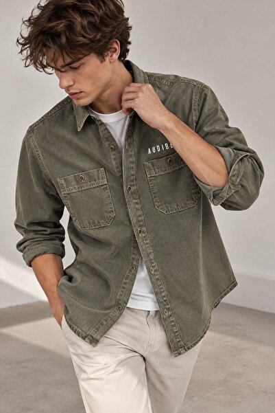 LTC Jeans Khaki Premium Tok Fabric Double Pocket 90S Men's Denim Jeans Shirt