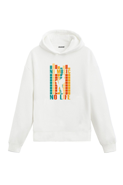 Colermi No Music No Life Saxophone Design Hooded Sweatshirt