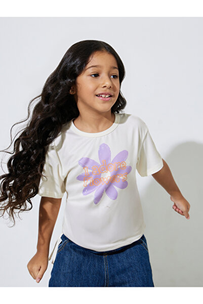 Styli Girls Graphic Oversized T-Shirt with Ruched Detail
