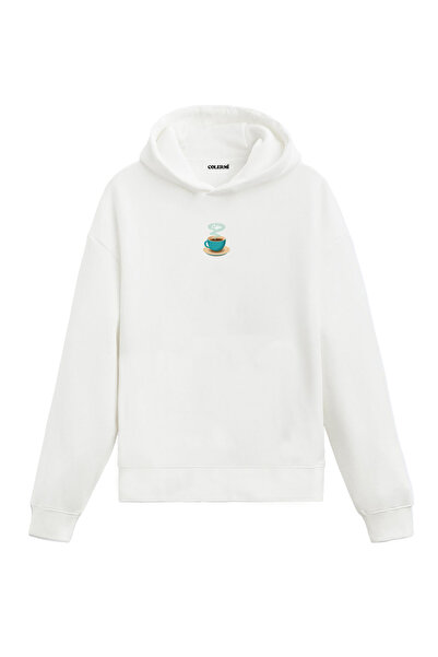 Colermi Minimal Coffee Cup Design Hooded Sweatshirt