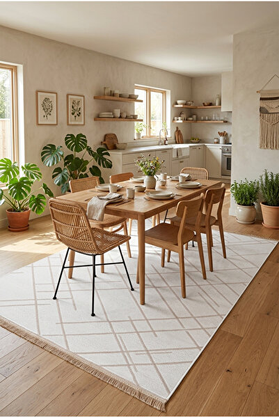 Eco Concept Antiquus Serisi Sade Düz Modern Eskitme Bambu Polyester Pamuk Taban Salon Halısı Yatak Odası Halısı