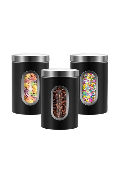 Generic Brand Set of 3 storage boxes, supply containers, tea box, stainless s...