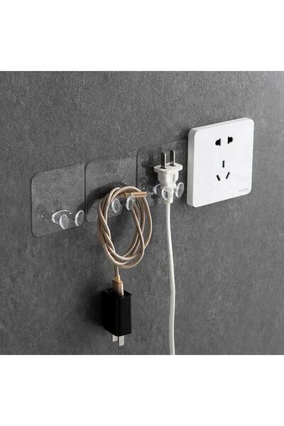 FOBHOME Pratik Güçlü Askı-fiş Askısı-banyo-mutfak Pratik Askı,duvar Yapışkanlı Güçlü Şeffaf Askı 6 Adet