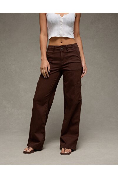 AMERICAN EAGLE AE Stretch Super High-Waisted Wide-Leg Cargo Pant