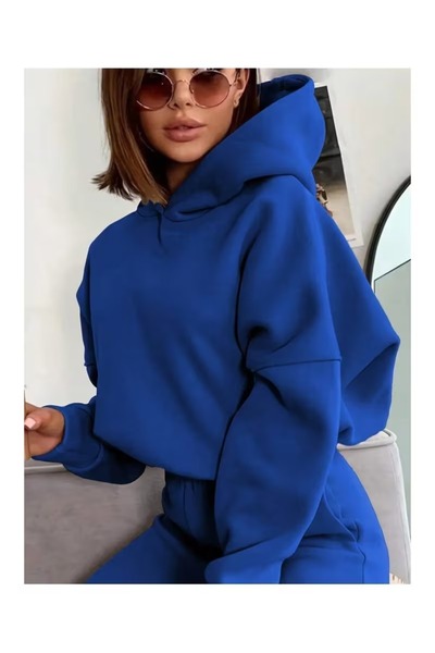 luci sports Women's Oversize Hooded Top and Bottom Track Suit Set