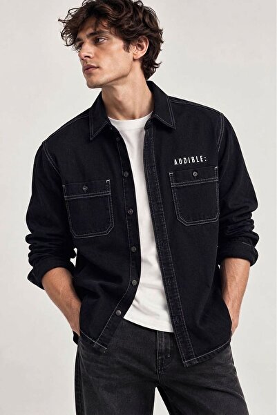 LTC Jeans Black Premium Tok Fabric Double Pocket 90S Men's Denim Jeans Shirt