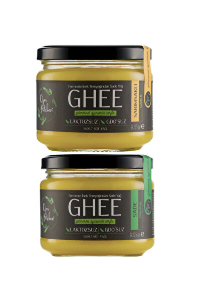 2 Li Sade Ghee & Sarımsaklı Ghee Sade Yağ 225 Gr – Laktozsuz Gdo’ Suz – Saf Yağ