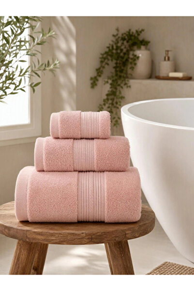 Styli Pack Of 3 - Pink Solid Bath Towels