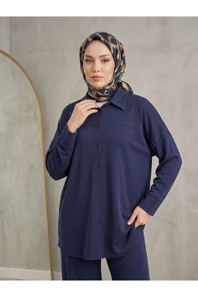Generic Brand Roba Detail Trouser Suit - Navy Blue