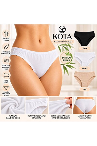 KOTA LİKRALI BAMBU BİKİNİ KÜLOT