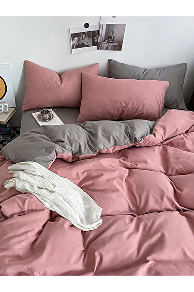 Styli 4-Piece Washed Cotton Comforter Set - Pink 180x220cm