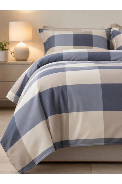 Styli 4-Piece Checkered Polyester Comforter Set - 180 x 220 cm
