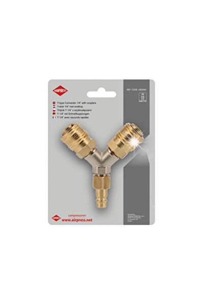 Airpress TIP TRIUNghiULAR Y 1/4'' CU CONECTORI RAPIDI ȘI ȘTECHER EURO 4303042