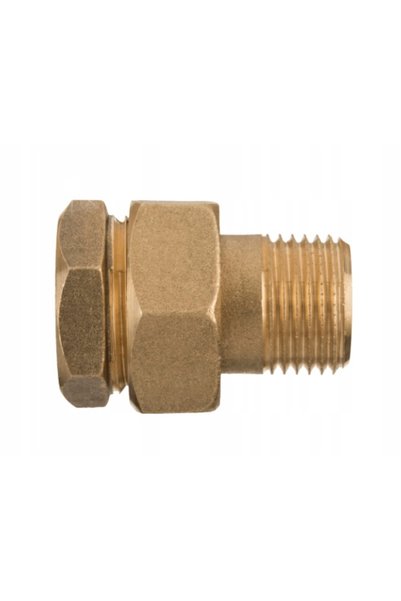 Invena Conector din alamă, tip șurub, drept, cu O-ring, 1 inch