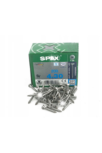 Spax Șurub pentru lemn A2 200 bucăți TX 4.0*30MM
