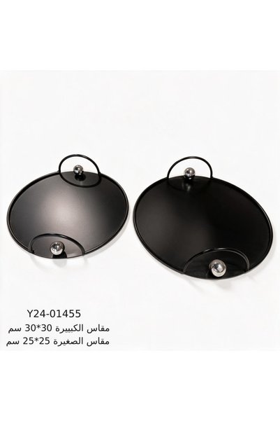 Generic Brand طقم طوفريات معدن أسود - قطعتين - دائري