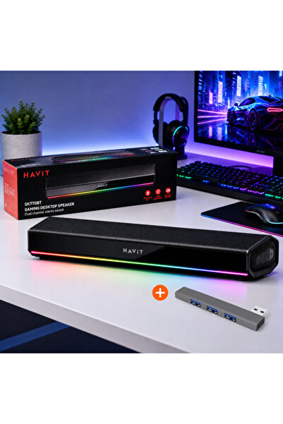 Havit Soundbar Bluetooth USB + Adaptor USB, 20W, Sunet Stereo HiFi 3D Surroun...