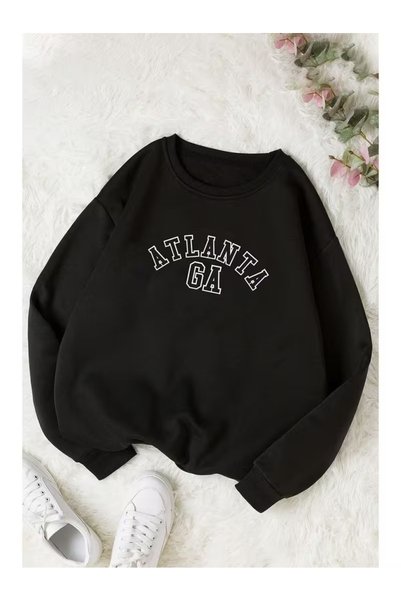 MITHRAS OUTDOORS Atlanta Printed Crew Neck Sweatshirt Printed Premium Oversiz...