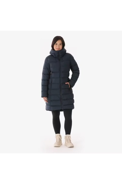Decathlon Kadın Outdoor Sentetik Uzun Şişme Mont - Mavi Siyah - MH900