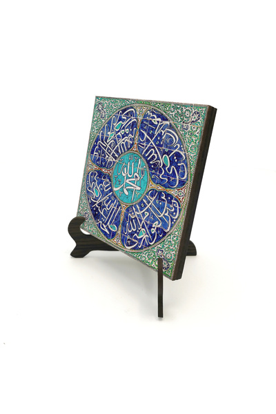 Sadrazam Rüstem Paşa Mosque Tile Pattern Printed Wooden Tabletop 10X10 1G-Çin...